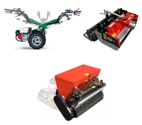 Motoculteur met rotoreg + zaaimachine (75cm)